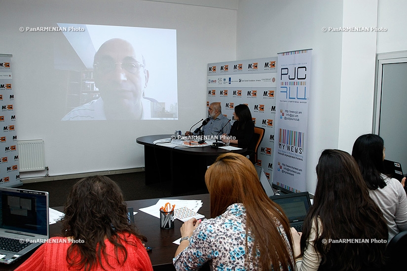 Press conference of the head of the Caucasus Institute Alexander Iskandaryan and  Azerbaijani political scientist Arif Yunus