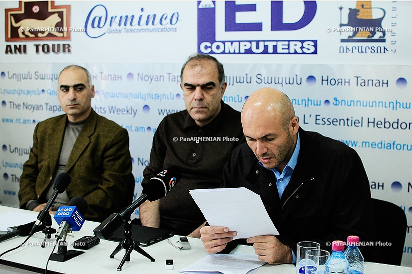 Press conference of the members of “Let's Liberate the Monument from an Oligarch” civil initiative