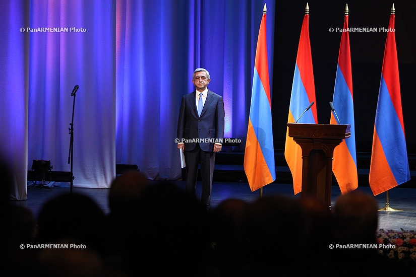 RA President Serzh Sragsyan attends the jubilee event, dedicated to 70th anniversary of National Academy of Sciences of Armenia 