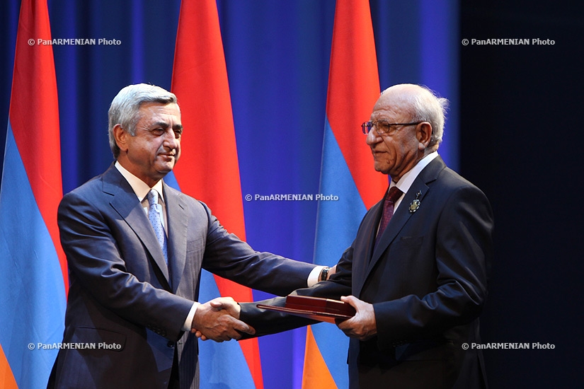 RA President Serzh Sragsyan attends the jubilee event, dedicated to 70th anniversary of National Academy of Sciences of Armenia 