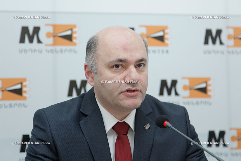 Press conference of  Mher Shahgeldyan, the deputy chairman of the Rule of Law Party (RLP)