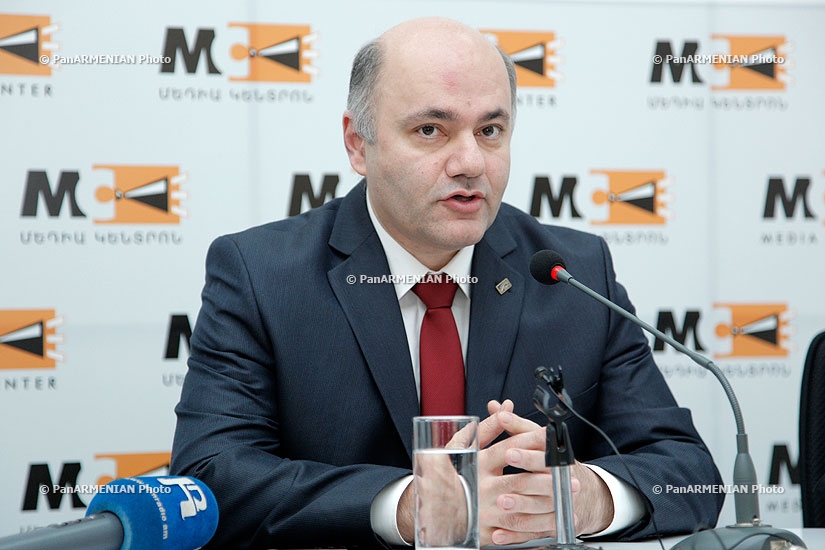 Press conference of  Mher Shahgeldyan, the deputy chairman of the Rule of Law Party (RLP)
