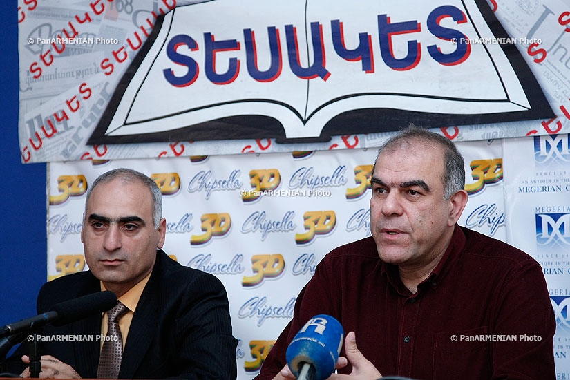 Press conference of Pre-Parliament's members Garegin Chookaszian  and Vardan Hakobyan