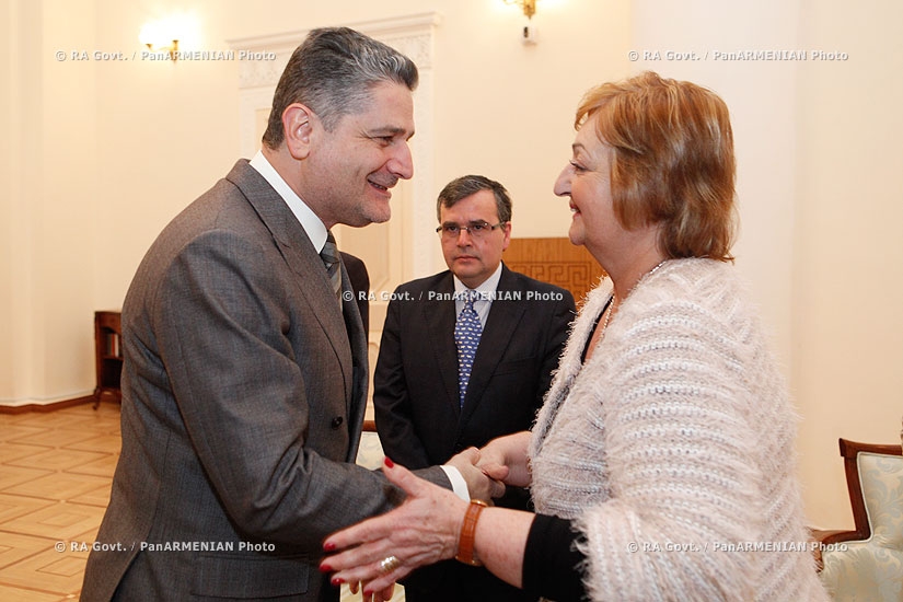 RA Govt. Prime minister Tigran Sargsyan receives the minister of tourism in Uruguay Lilian Keshishyan