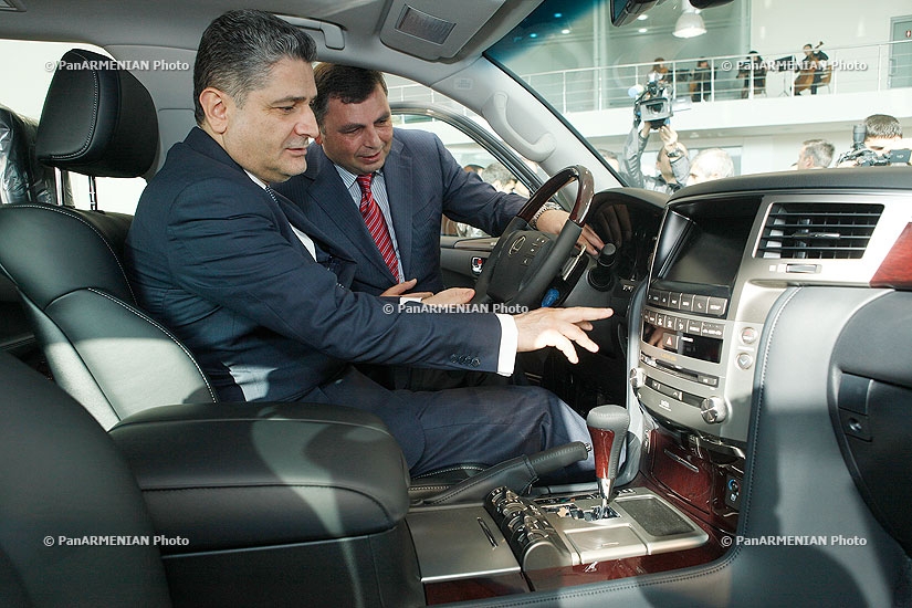 RA Prime minister Tigran Sargsyan attends the opening of Lexus motor show