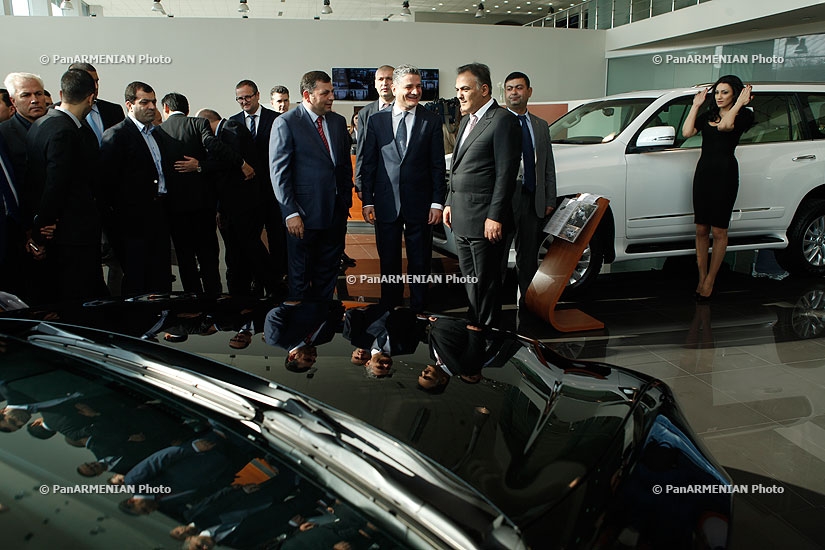 RA Prime minister Tigran Sargsyan attends the opening of Lexus motor show