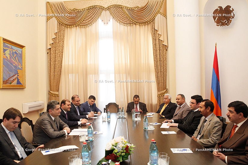 RA Govt. Prime minister Tigran Sargsyan receives the delegation, headed by Governor of the province of Al-Asimah (the Capital of Kuwait) Sheikh Ali Al-Jaber Al-Ahmad Al-Sabah
