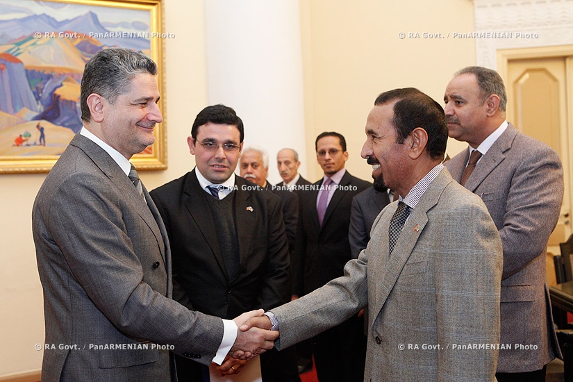 RA Govt. Prime minister Tigran Sargsyan receives the delegation, headed by Governor of the province of Al-Asimah (the Capital of Kuwait) Sheikh Ali Al-Jaber Al-Ahmad Al-Sabah