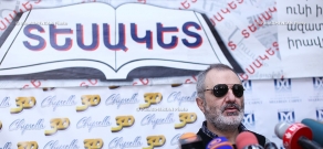 Press conference of Alek Yenigomshyan, head of the Monte Melkonyan Foundation