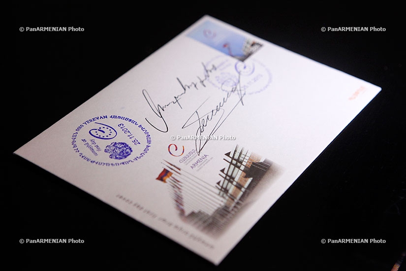 Cancellation ceremony of a postage stamp,  dedicated to Armenia's chairmanship