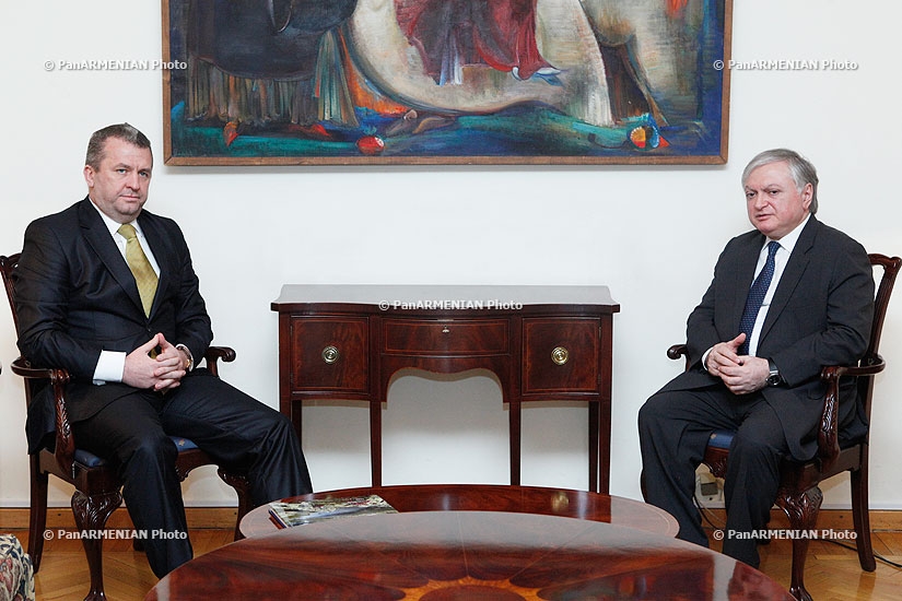 RA Minister of Foreign Affairs Edward Nalbandyan receives the newly appointed ambassador of Romania  to Armenia Sorin Vasile