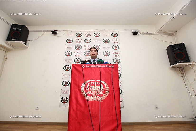 Press conference of Narek Galstyan, the newly elected chairman of the Social Democrat Hunchakian Party (SDHP) 