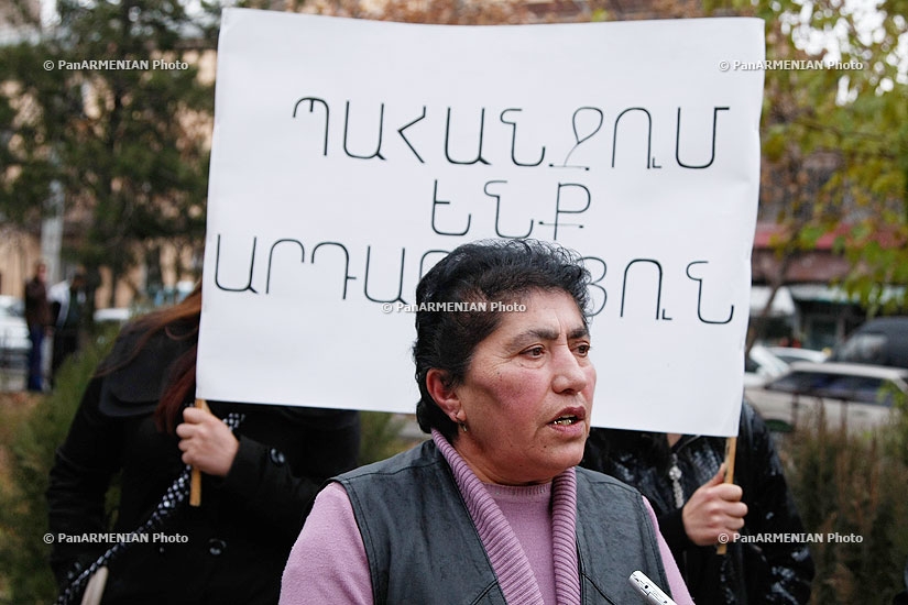 Акция протеста в защиту  гражданина Армении Гургена Гаспаряна