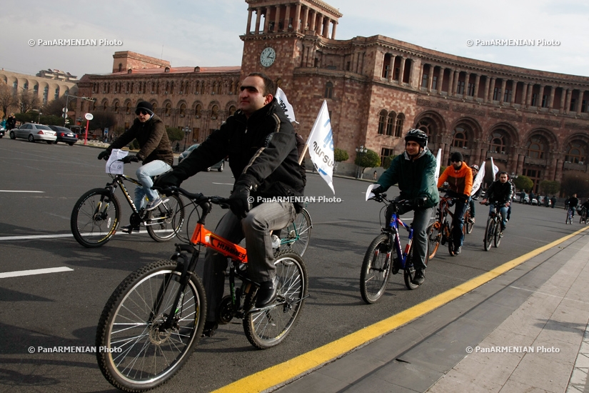 Bicycle portest against 5% Pension Contribution Payment 