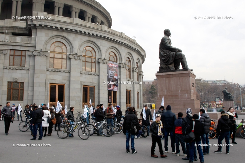 Bicycle portest against 5% Pension Contribution Payment 