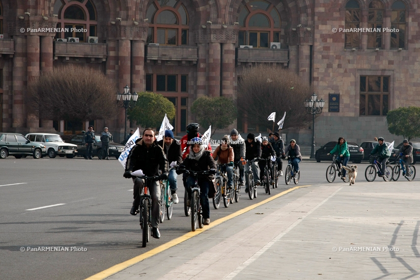 Bicycle portest against 5% Pension Contribution Payment 