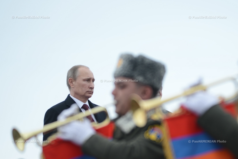 Russian President Vladimir Putin's arrival in Gyumri