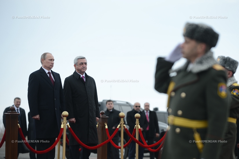 Russian President Vladimir Putin's arrival in Gyumri