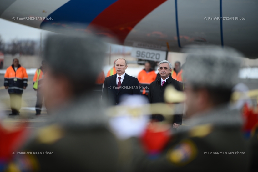 Russian President Vladimir Putin's arrival in Gyumri