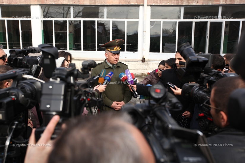 Armenian Defense Ministry’s central assembly point. Draftee draw