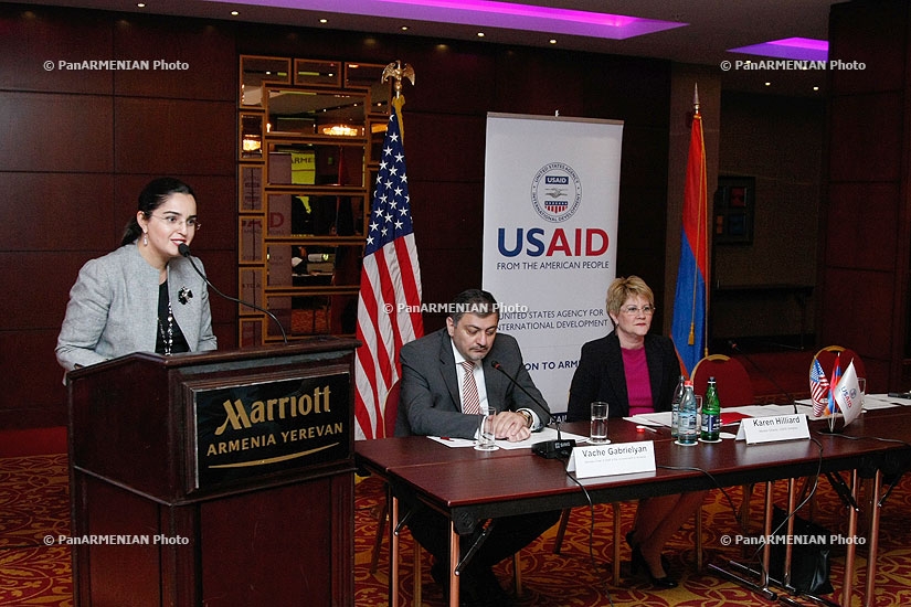 Press conference of USAID/Armenia Mission Director Karen Hilliard and Minister-Chief of Government Staff Vache Gabrielyan