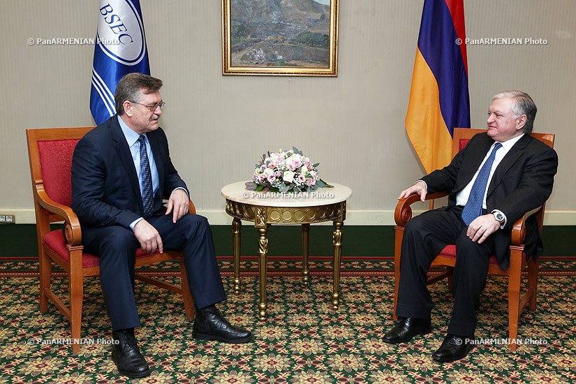Meeting of RA Minister of Foreign Affairs Edward Nalbandyan and BSEC Secretary General Victor Tsvirkun