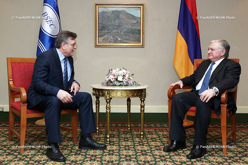 Meeting of RA Minister of Foreign Affairs Edward Nalbandyan and BSEC Secretary General Victor Tsvirkun