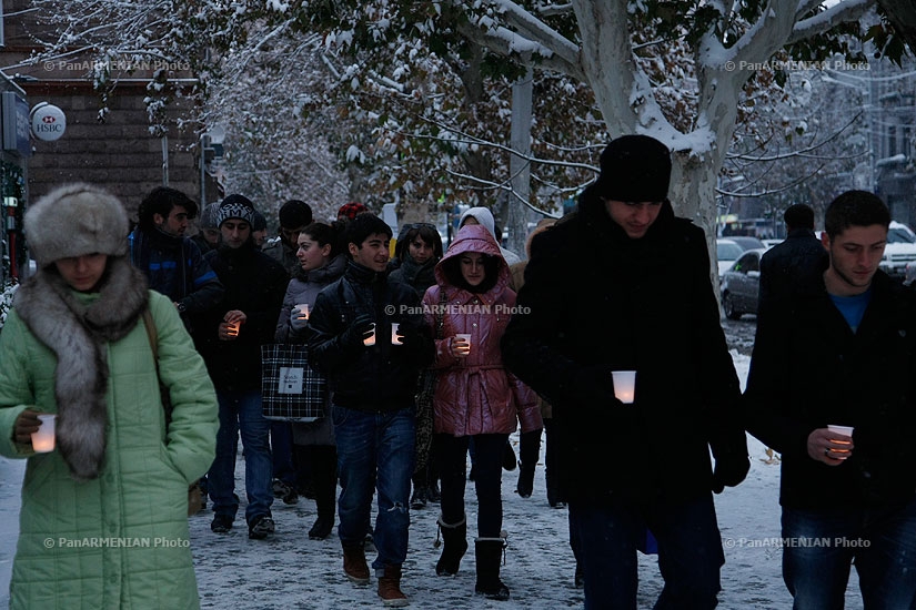 Candle procession, dedicated to the memory of artists who died in 2013