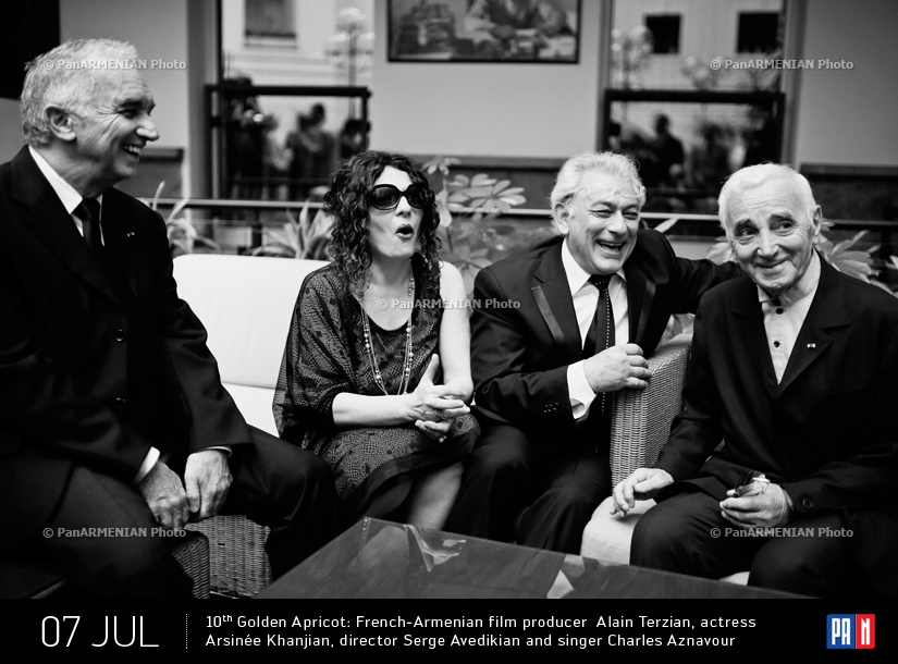 10-th Golden Apricot Film Festival: French-Armenian film producer  Alain Terzian, actress Arsinée Khanjian, director Serge Avedikian and singer Charles Aznavour