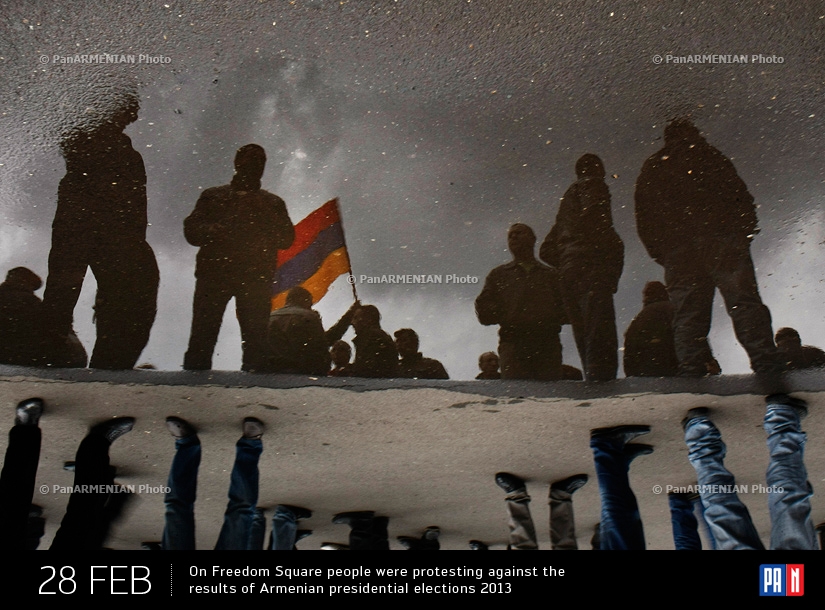 ՀՀ նախագահի 2013թ. ընտրությունների արդյունքների դեմ բողոքի ցույց Ազատության հրապարակում 