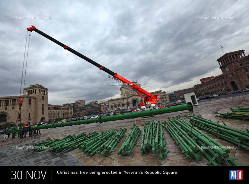  Christmas Tree being erected in Yerevan’s Republic Square 