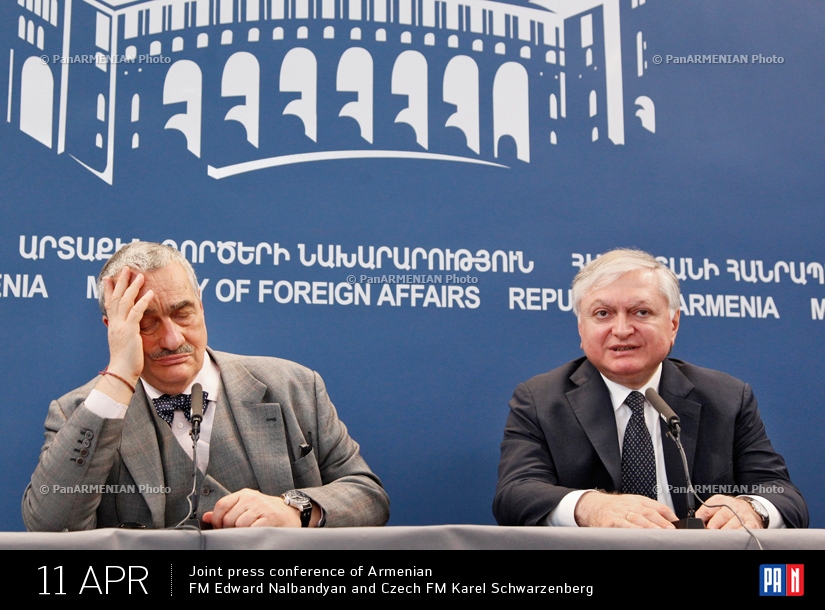 Joint press conference of Armenian FM Edward Nalbandyan and Czech FM Karel Schwarzenberg 