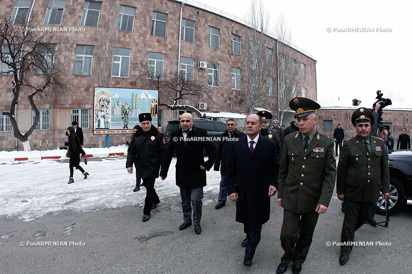 Armenian Defense Minister Seyran Ohanyan visits central assembly point