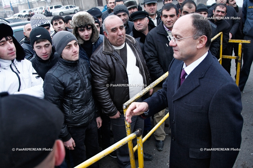Armenian Defense Minister Seyran Ohanyan visits central assembly point