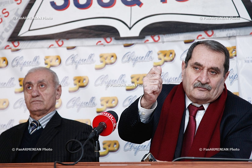 Press conference of Gurgen Yeghiazaryan (ANC) and writer,  former political prisoner Meruzhan Hovhannisyan