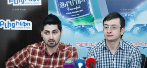 Пресс-конференция политолога Давида Манукяна и программиста Геворга Горгисяна