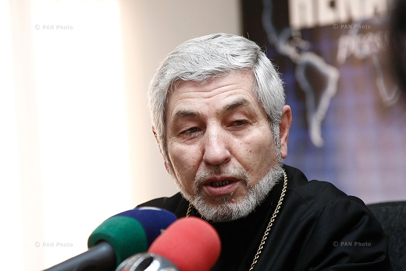 Press conference of Priest Petros Malyan and Reincarnation group producer Aram Sujyan
