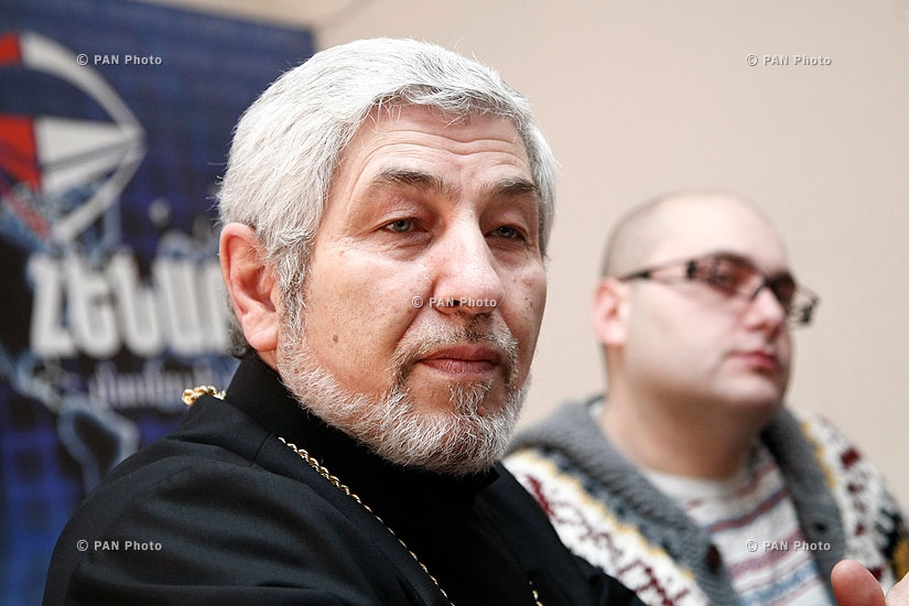 Press conference of Priest Petros Malyan and Reincarnation group producer Aram Sujyan