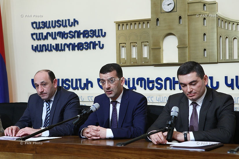 Пресс-конференция о ходe работ, осуществляемых Министерством финансов, Комитетом государственных доходов и  Центральным банком по вступлению Армении в ТС
