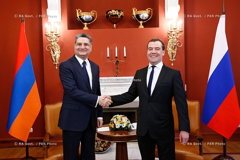 RA Govt.: Prime Minister Tigran Sargsyan met with RF prime minister Dmitry Medvedev