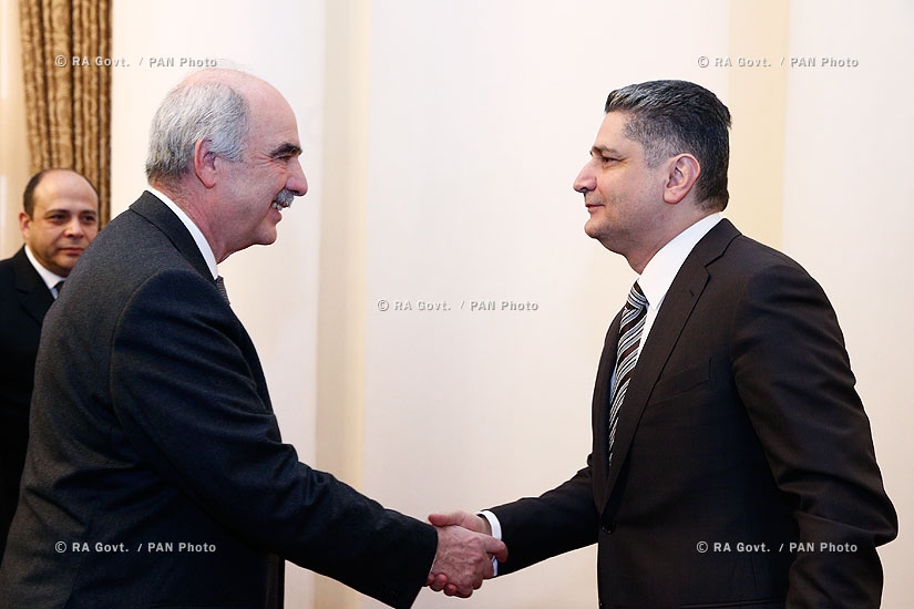 ՀՀ կառավարություն. Վարչապետ Տիգրան Սարգսյանն ընդունել է Հունաստանի խորհրդարանի նախագահ Վանգելիս Մեյմարակիսին