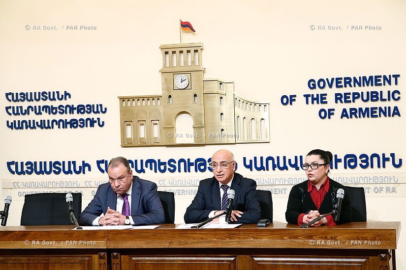 Press conference on activities, carried out by Ministry of Energy and Natural Resources and  Ministry of Transport and Communication for Armenia's accession to Customs Union