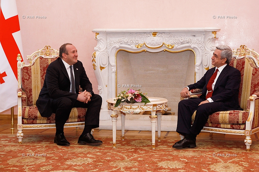 President of Georgia Giorgi Margvelashvili meets with Armenian president Serzh Sargsyan