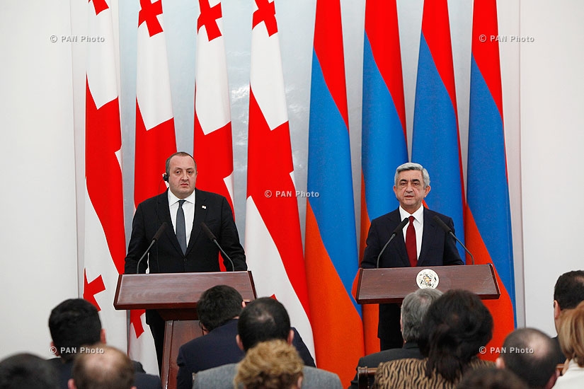 Joint press conference of Georgian president Giorgi Margvelashvili and  Armenian president Serzh Sargsyan