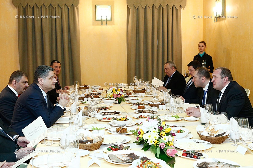 RA Govt.: Prime minister Tigran Sargsyan had a working dinner with Georgian president Giorgi Margvelashvili