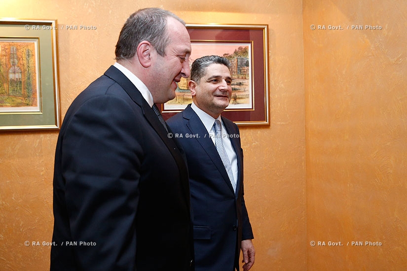 RA Govt.: Prime minister Tigran Sargsyan had a working dinner with Georgian president Giorgi Margvelashvili