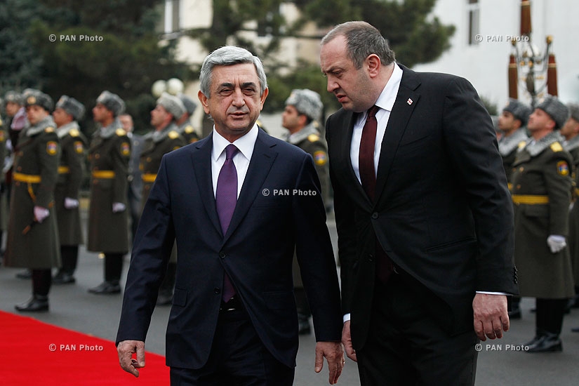 Церемония прощания с президентом Грузии Георгием Маргвелашвили  в резиденции президента Армении