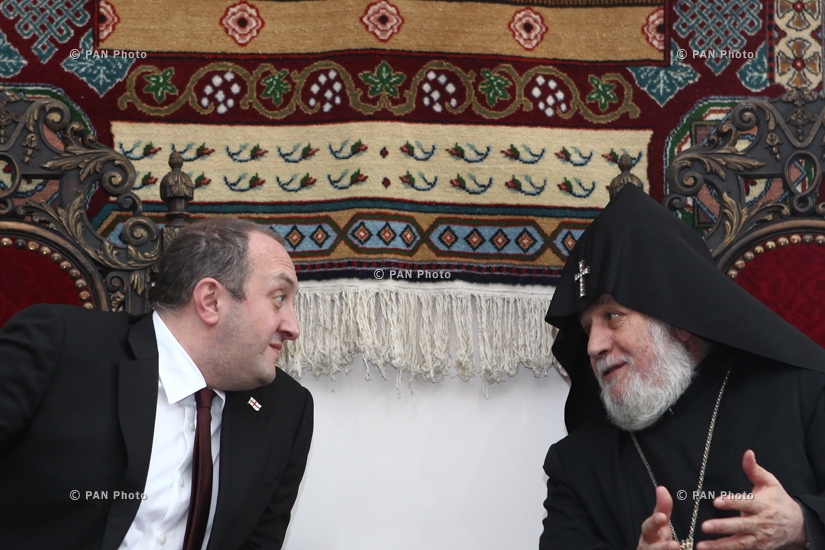 Georgian president Giorgi Margvelashvili visits Etchmiadzin 