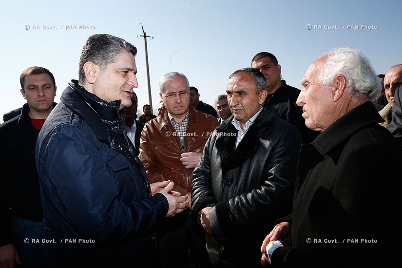 RA Govt.: Prime minister Tigran Sargsyan, Armen Yeritsyan and Sergo Karapetyan pay working visit to Armavir Province