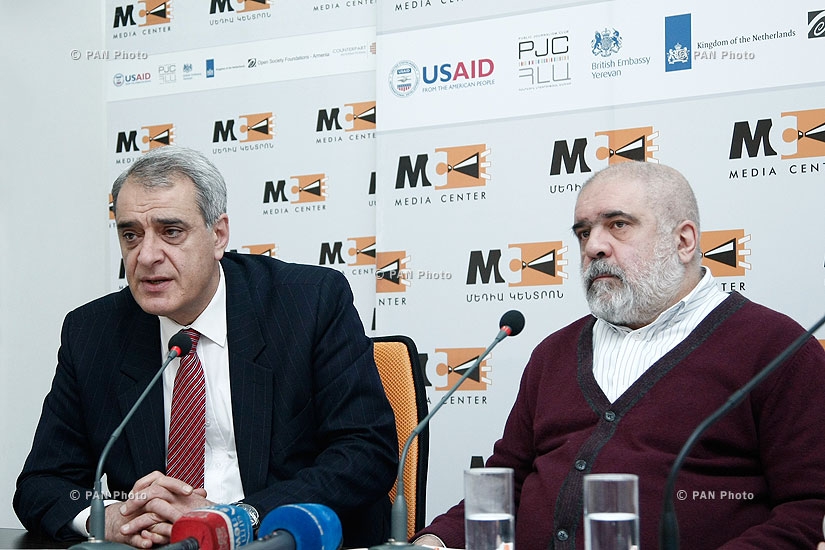 Press conference of head of the Caucasus Institute Alexander Iskandaryan and  head of the Consent center David Shahnazaryan